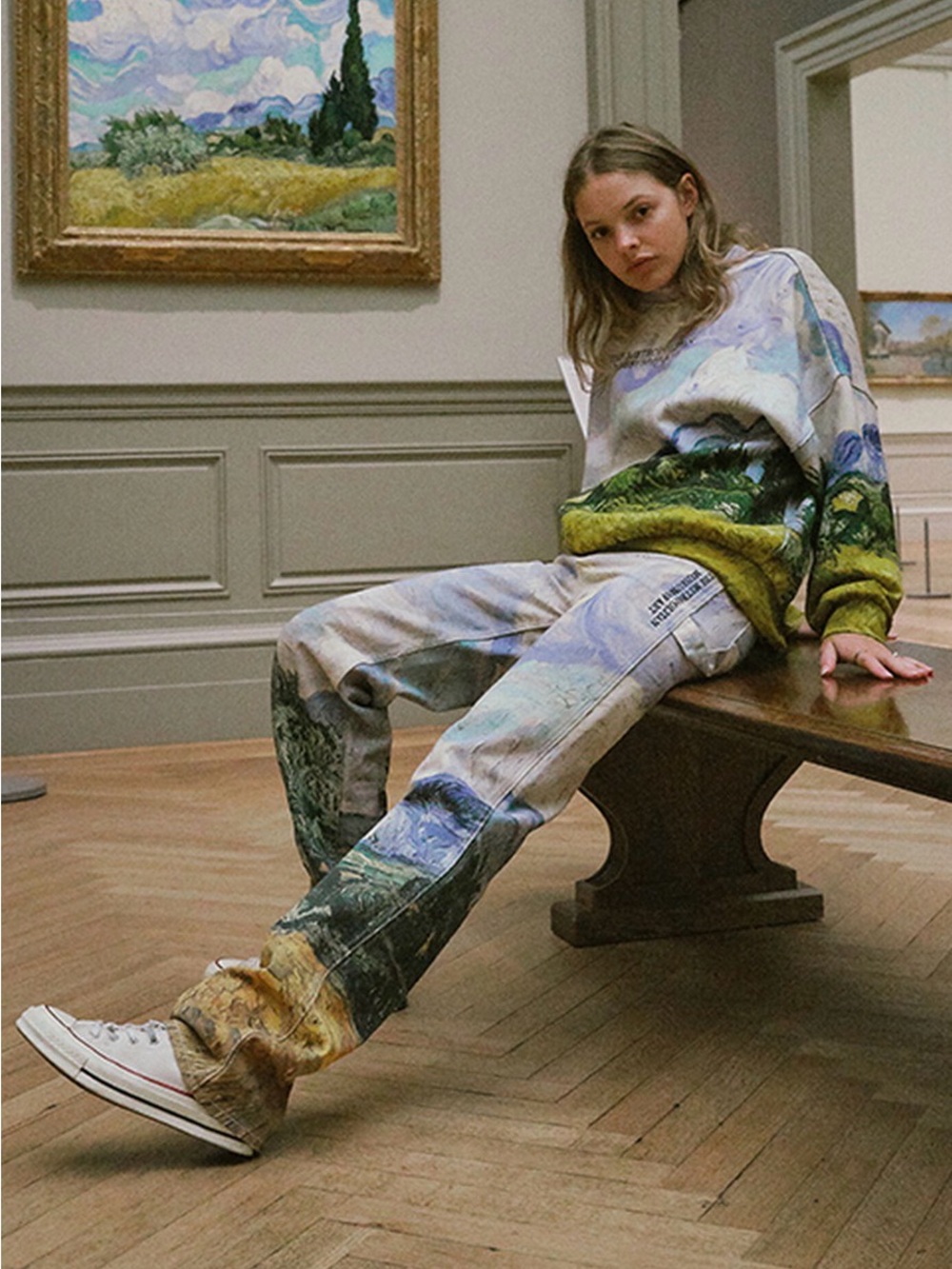 PacSun Women's The Met Collab Van Gough Straight Leg Jeans